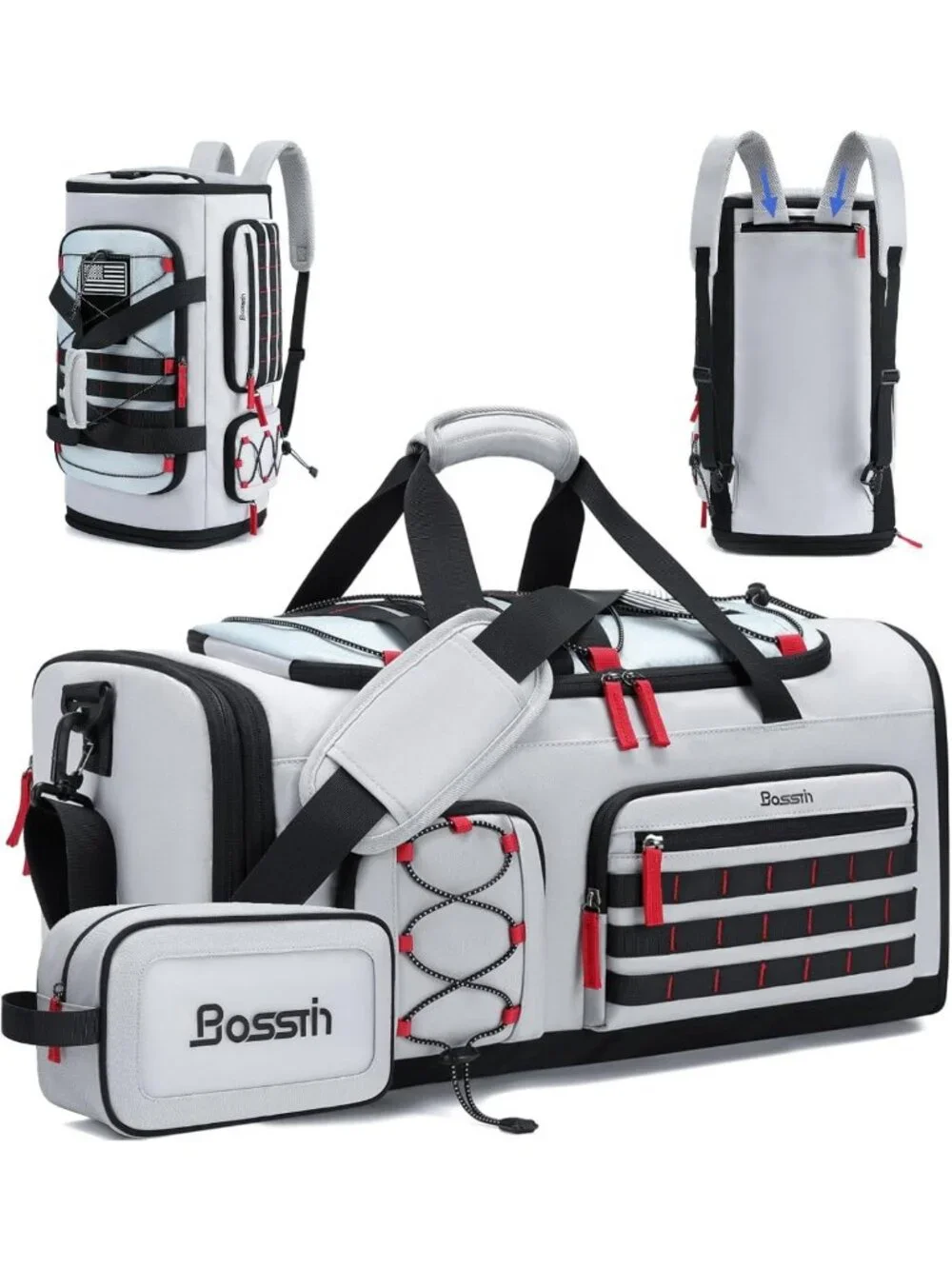 Expandable 45L-50L Sports Duffle Gym Bag for Men & Women - Versatile Travel Tote